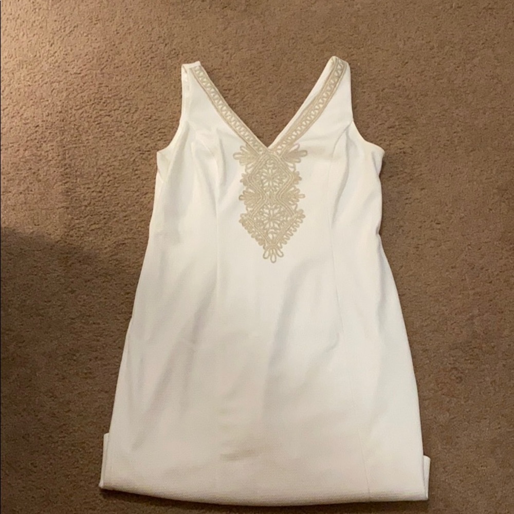 White and gold dress